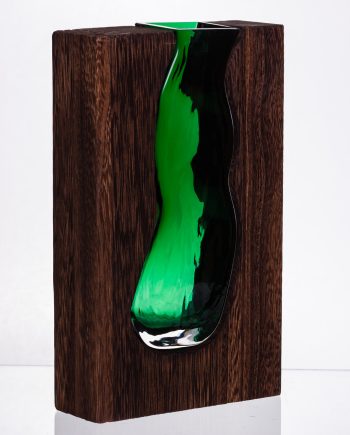 Скляна прозора ваза прямокутна, декоративна ваза для дому стильна для квітів HP-32-1