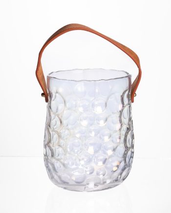 Ваза сумочка з ручкою 13×9.5×18 (см) декоративна скляна ваза для квітів 1.2 (л) Прозорий HP-19-153-6