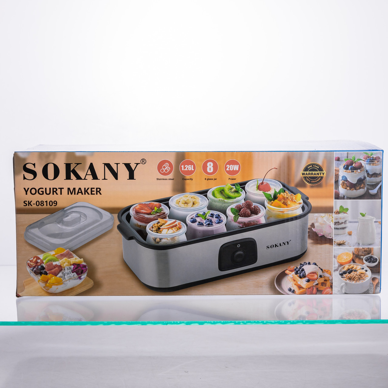 Йогуртниця електрична на 8 баночок по 180 (мл) 20 Вт SK-08109