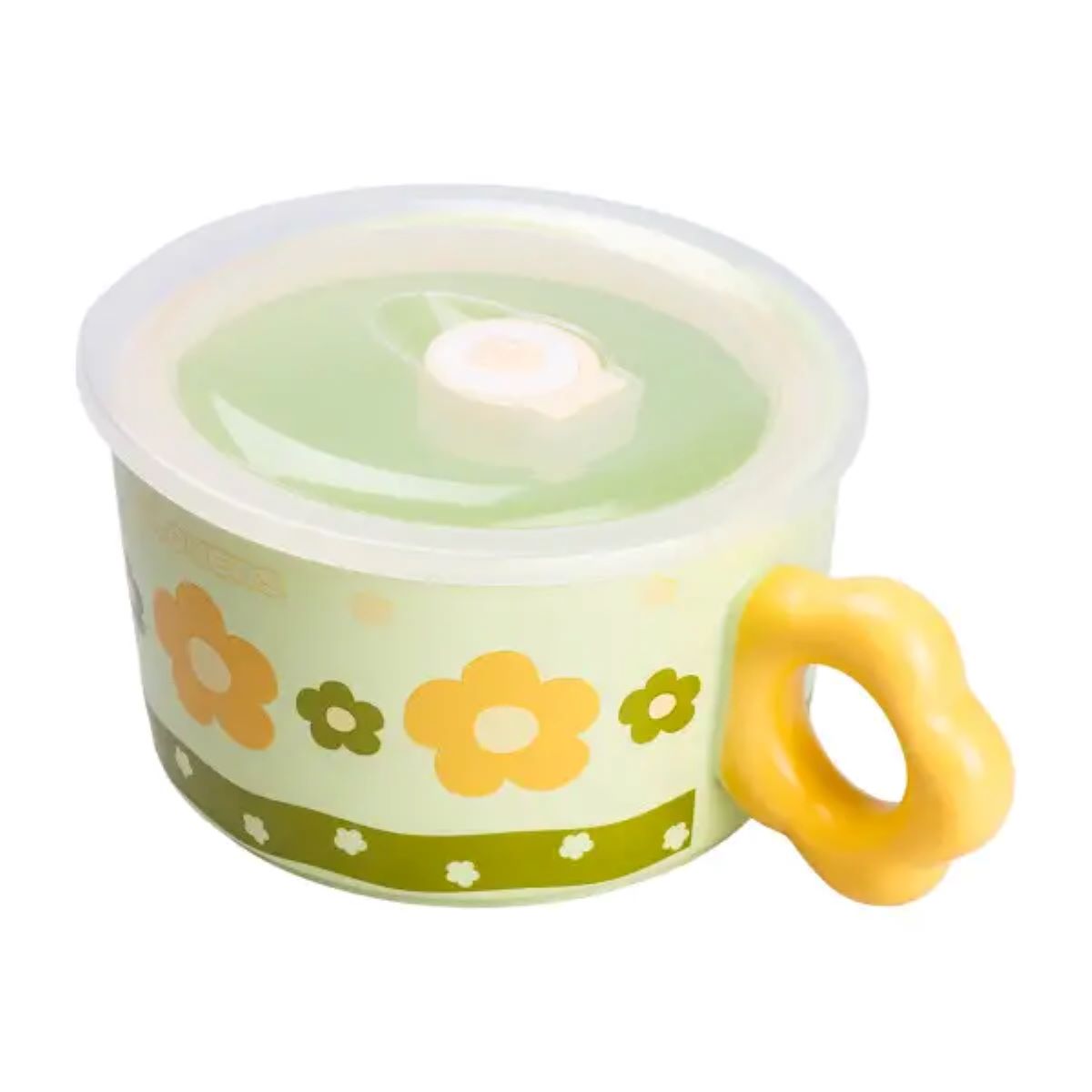 Миска для локшини порцелянова 750 мл із кришкою Зелена HP7200GR