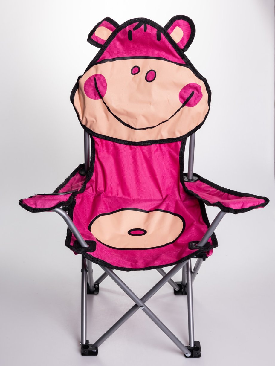 Крісло туристичне для дитини 34х58х65 см з підстаканником Рожевий SJ-0065P
