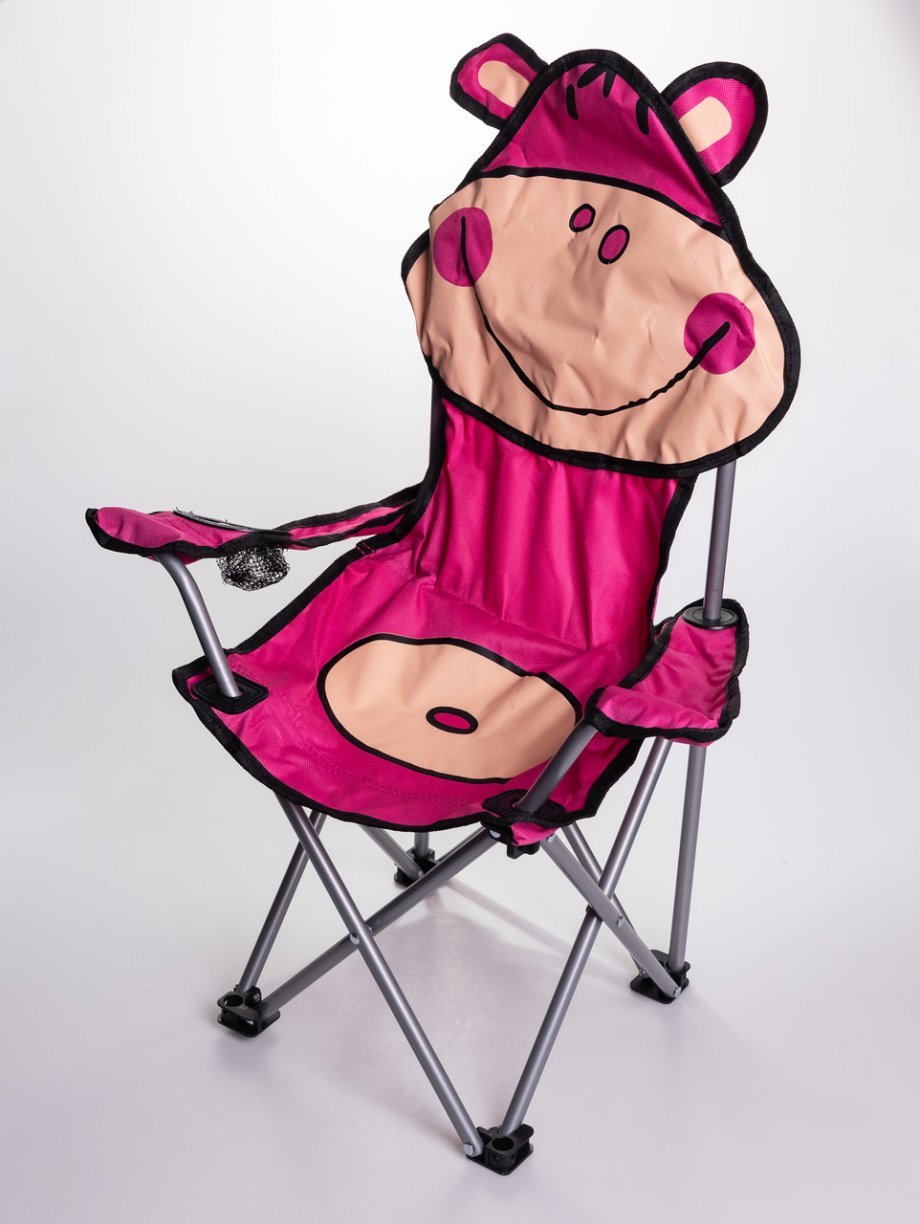 Крісло туристичне для дитини 34х58х65 см з підстаканником Рожевий SJ-0065P