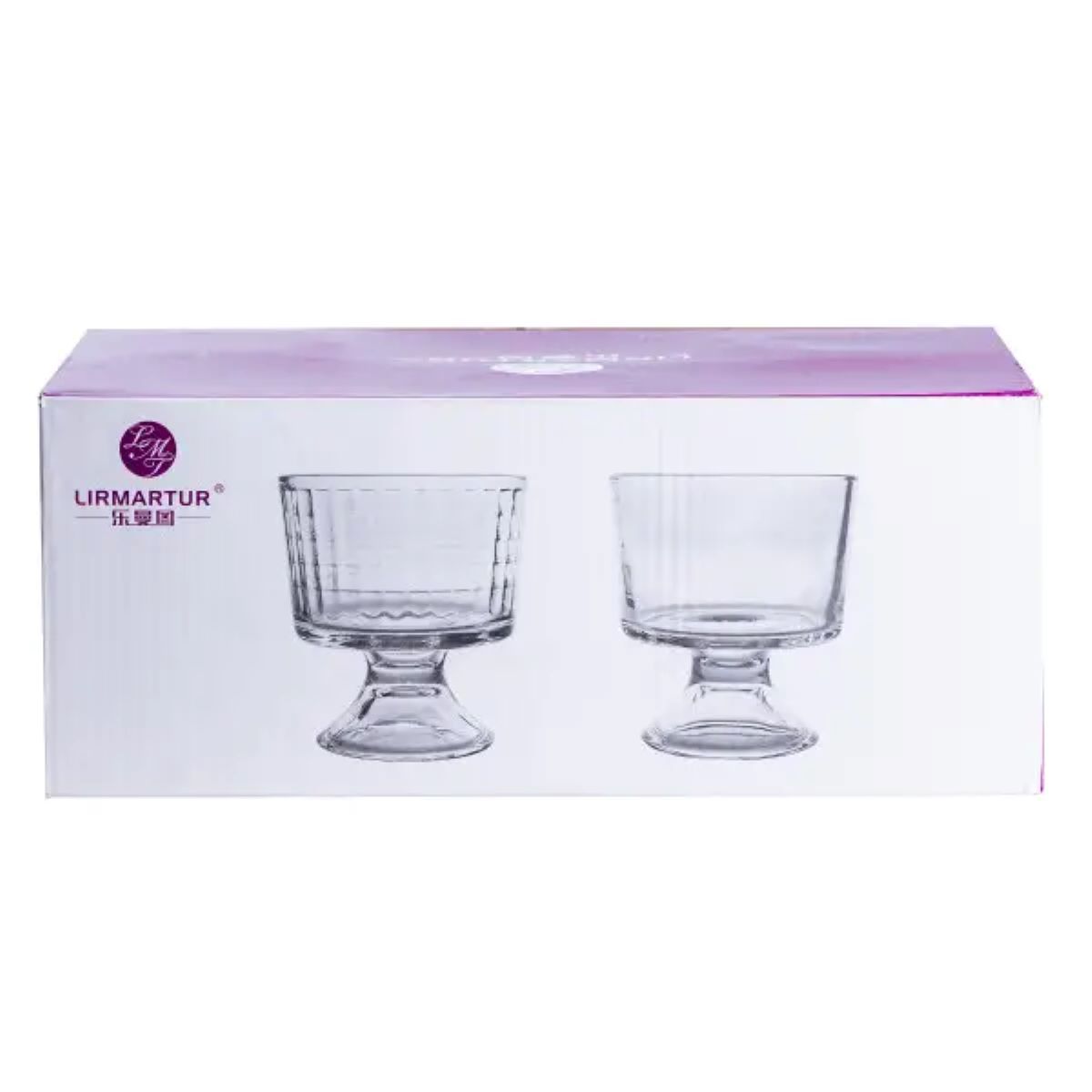 Набір креманок із товстого скла 6 штук по 310 мл прозорий HP560