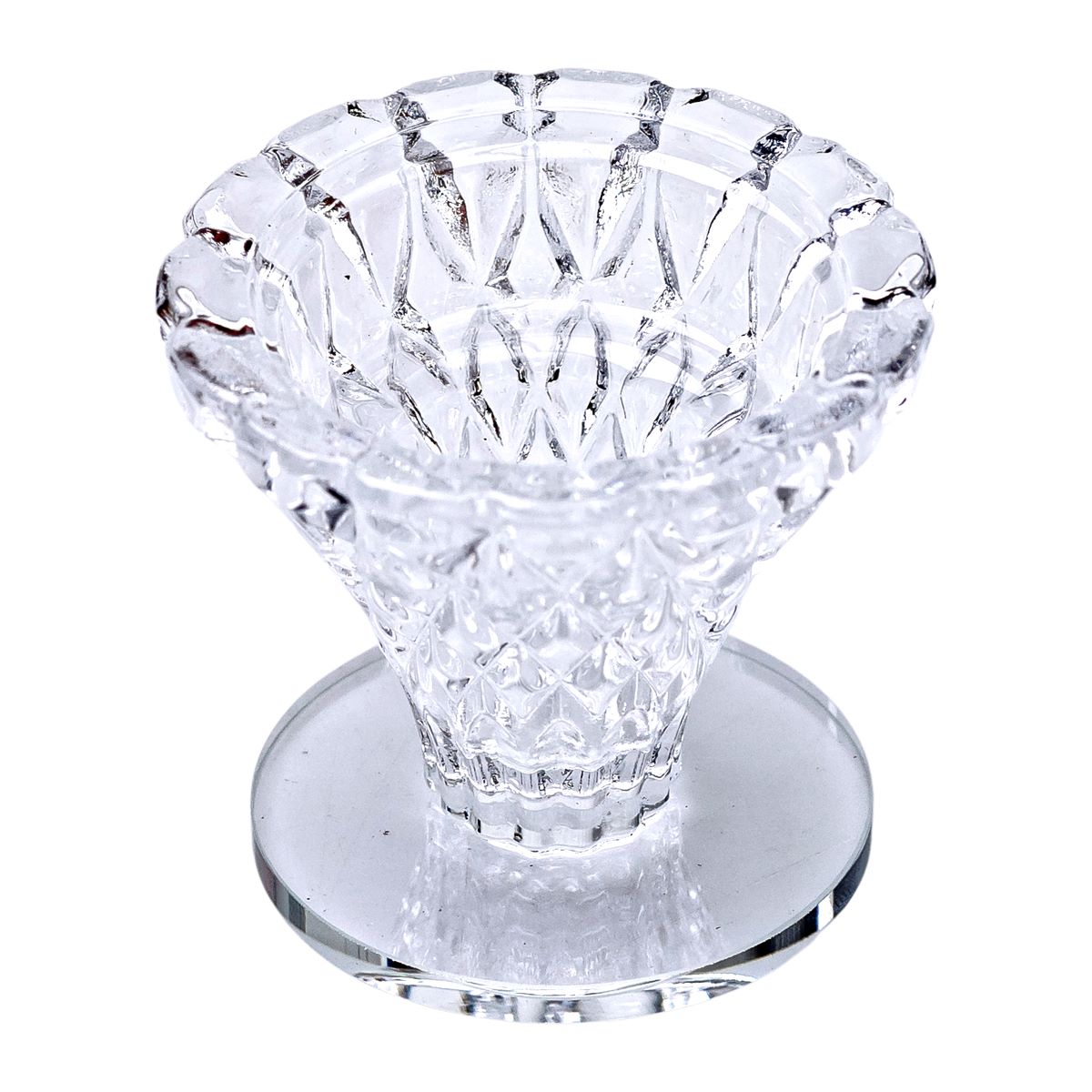 Підсвічник скляний на ніжці 5×5.5 см декоративний прозорий підсвічник на стіл HP-4-59S