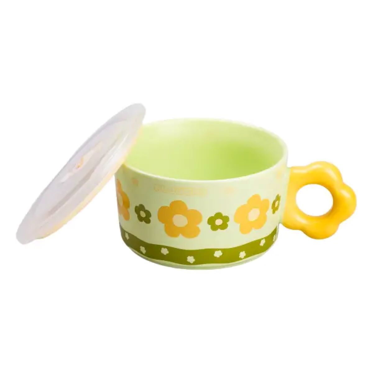 Миска для локшини порцелянова 750 мл із кришкою Зелена HP7200GR