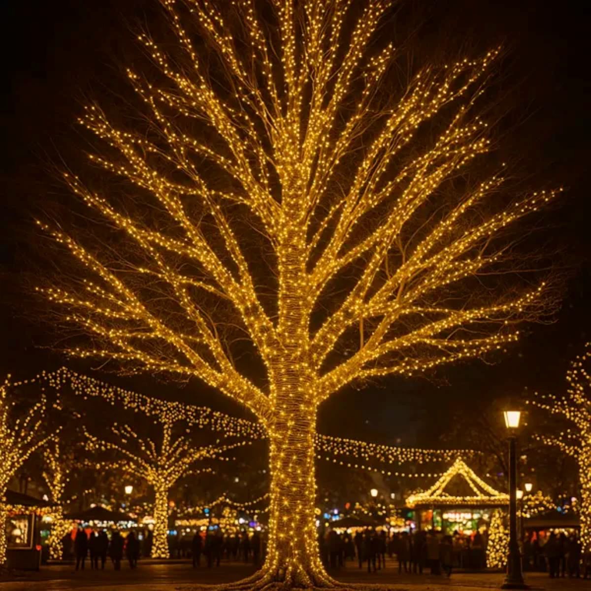 Гірлянда Різдвяна фея вулична 100 (м) 1000 LED чорний провід Жовтий CF1000L100MBY