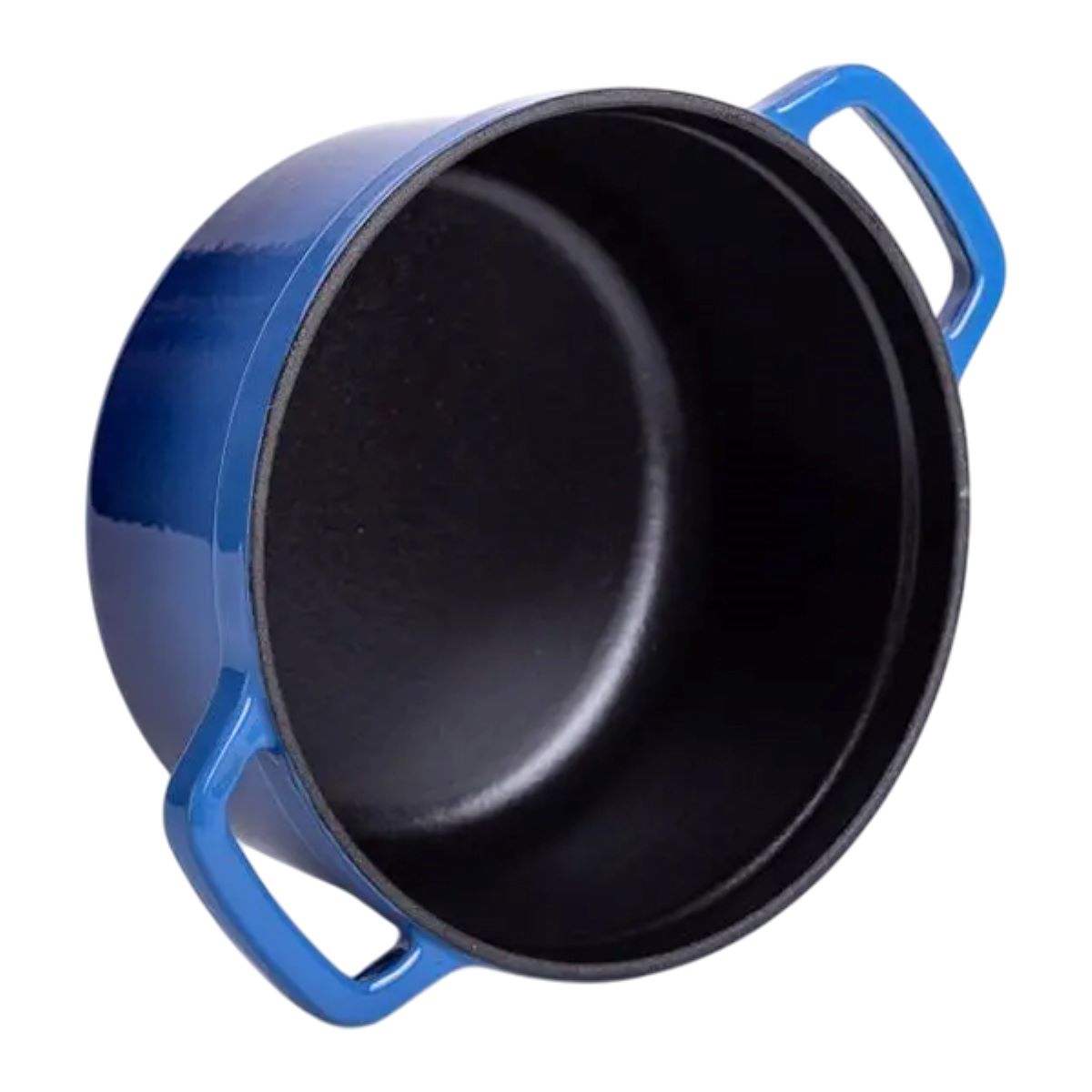 Каструля чавунна емальована 2 л з кришкою Ø20 см Синя HP-1-2BL