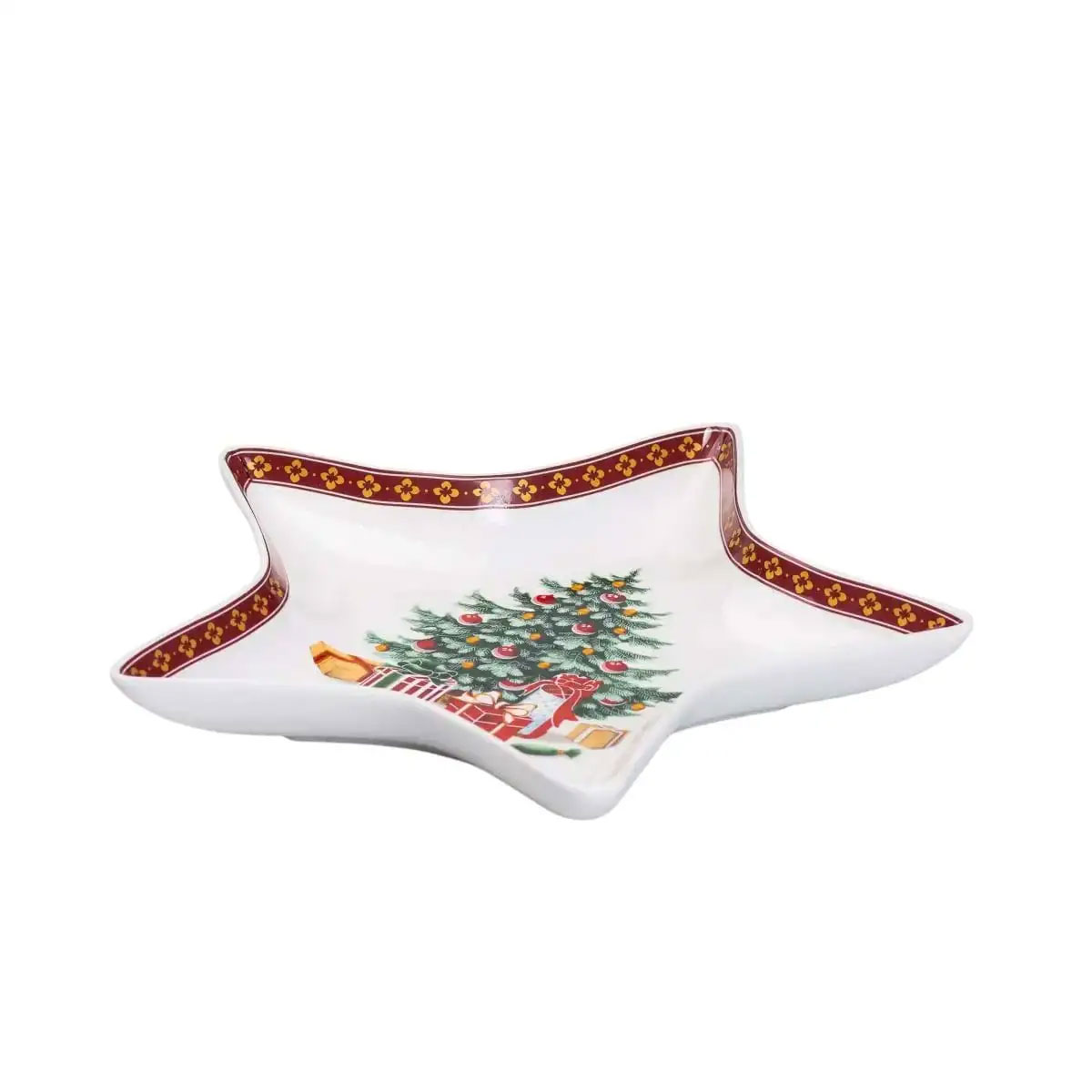 Блюдо сервірувальне у формі зірки 25×21 см новорічне HP-SD-2