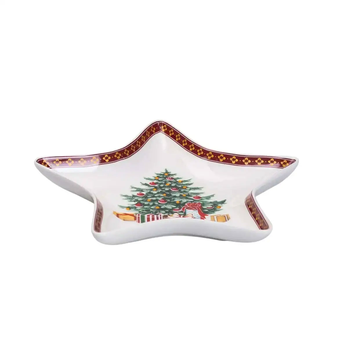 Блюдо сервірувальне у формі зірки 25×21 см новорічне HP-SD-2