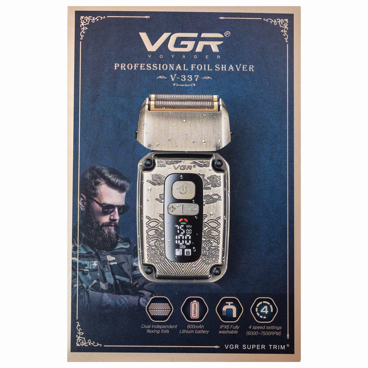 Електробритва-шейвер VGR V-337 акумуляторна з двома бритвенними головками