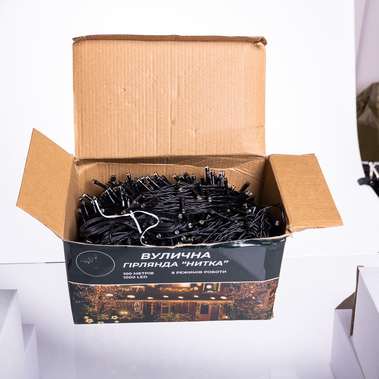 Гірлянда Різдвяна фея вулична 100 (м) 1000 LED чорний провід Жовтий CF1000L100MBY