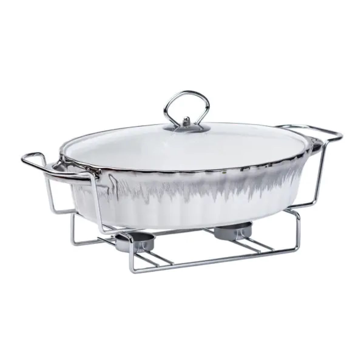 Марміт овальний порцелянаовий 1,5 літра на металевій підставці з підігрівом HP1023