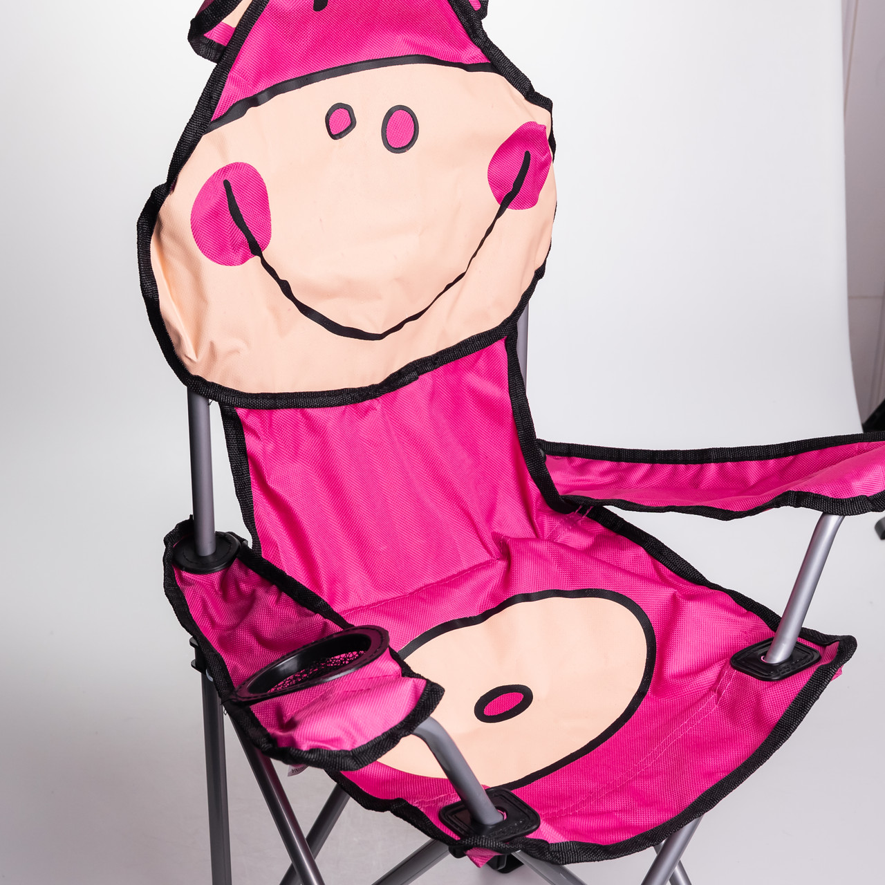 Крісло туристичне для дитини 34х58х65 см з підстаканником Рожевий SJ-0065P