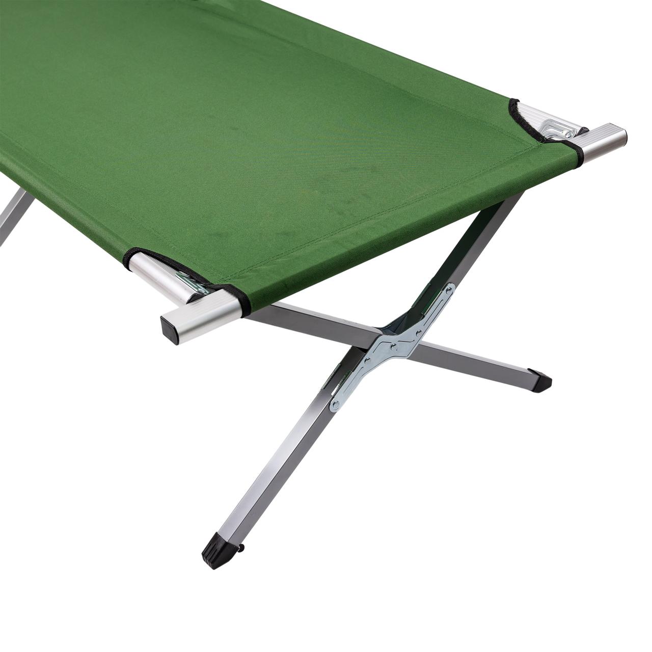Лежак розкладний туристичний 190х70х44 см похідна розкладачка складна Зелена SJ-0021