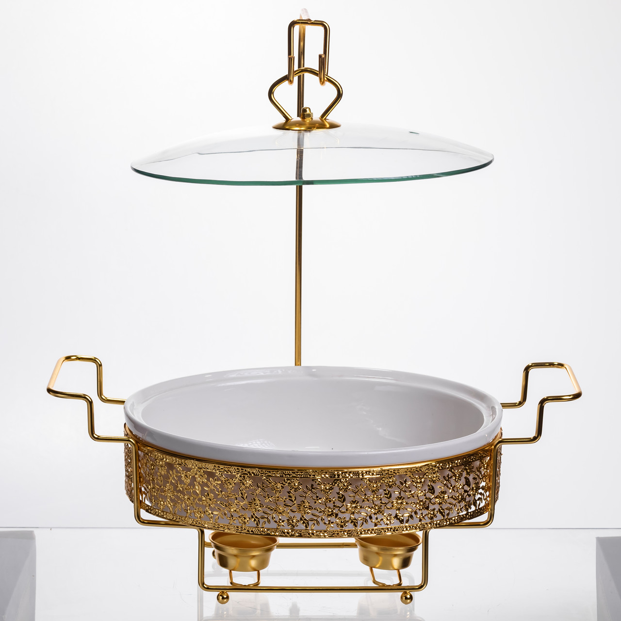 Марміт порцеляновий настільний овальний 2 л на підставці YL-75