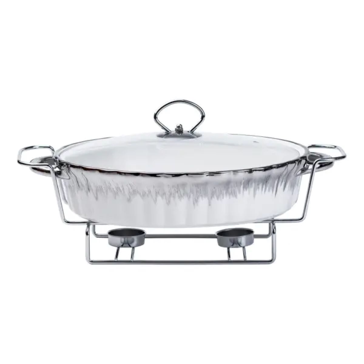 Марміт овальний порцелянаовий 1,5 літра на металевій підставці з підігрівом HP1023