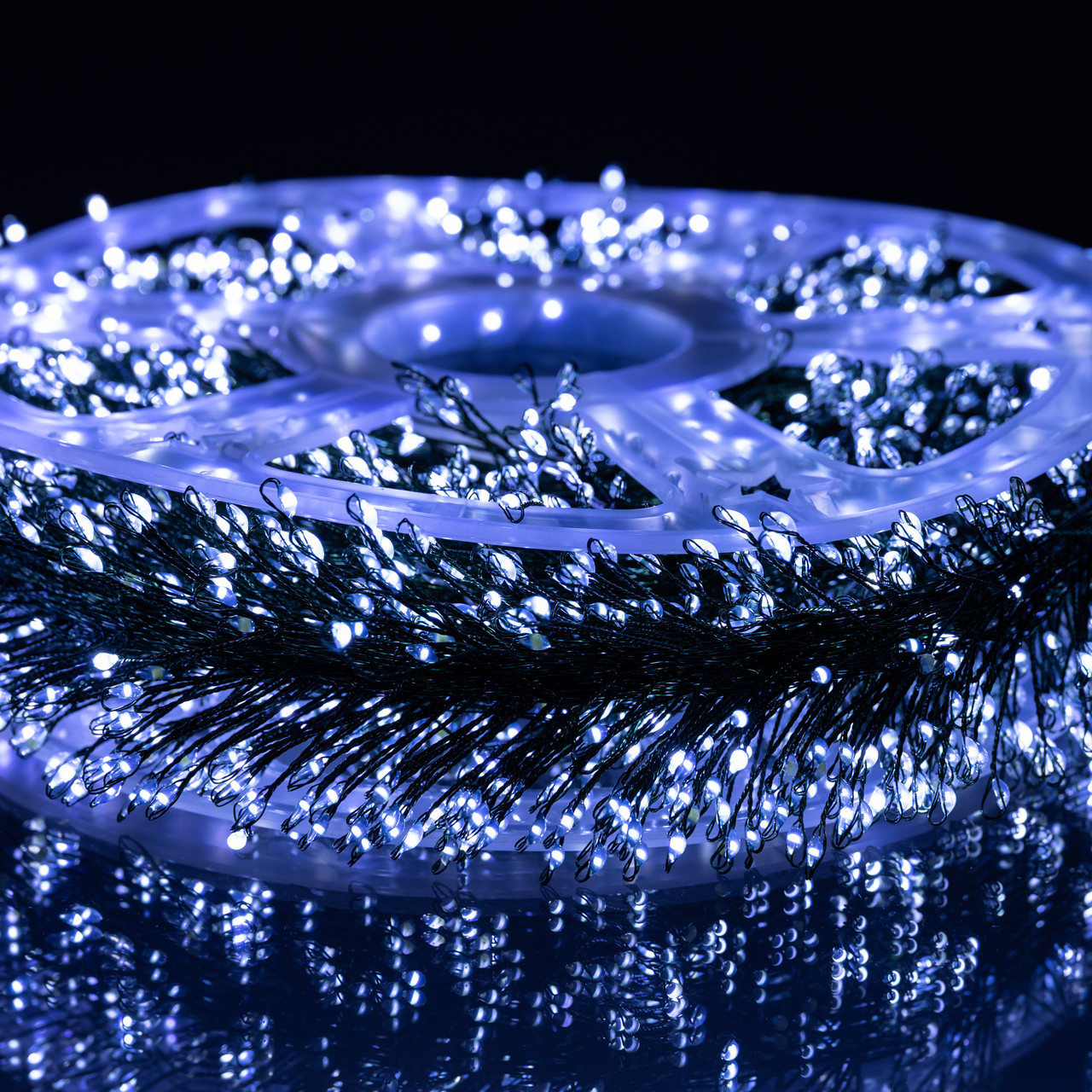 Новорічна гірлянда кімнатна роса Хвойна лапа 50 м 1500 LED зелений провід Біле сяйво D1500L50MGW