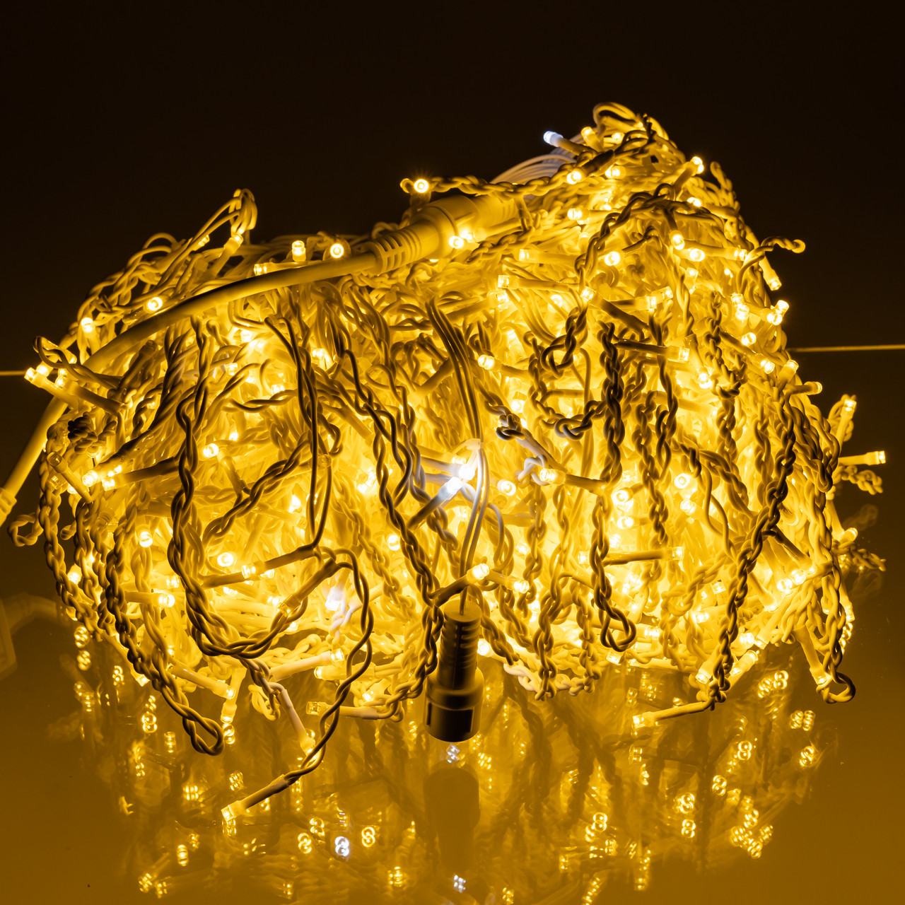 Вулична гірлянда Бахрома 50 м 600 LED білий провід Жовте сяйво 50MWY