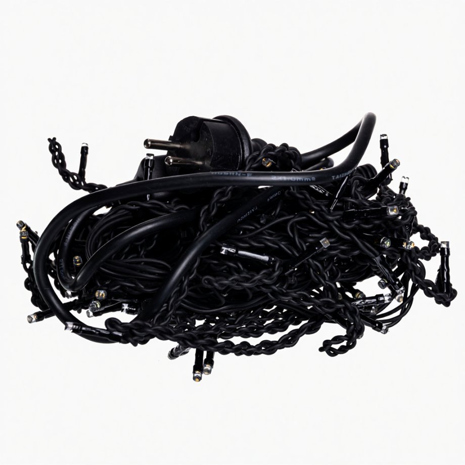 Новорічна гірлянда вулична Бахрома 6 м 105 LED чорний провід Жовтий 6МBY