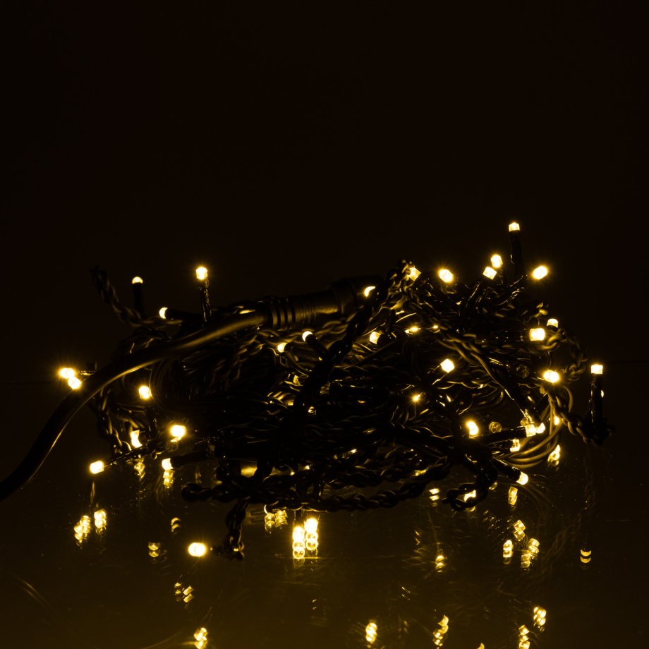 Новорічна гірлянда вулична Бахрома 6 м 105 LED чорний провід Жовтий 6МBY