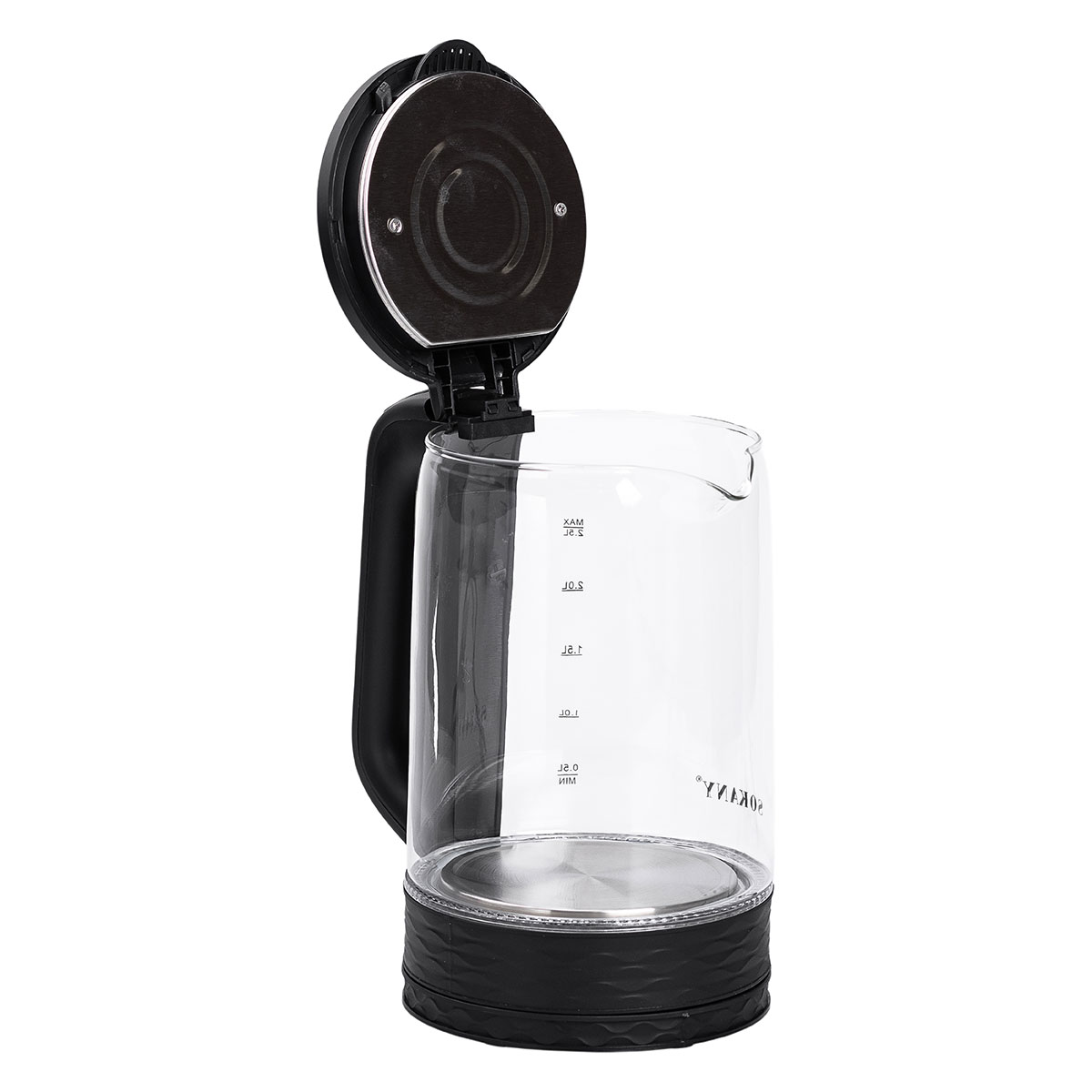 Електричний чайник скляний 2,5 л Sokany SK-09015 дисковий 1500 Вт