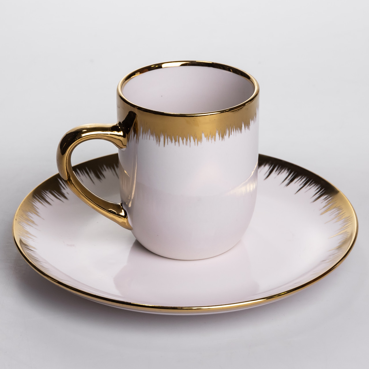 Столовий набір посуду тарілок і чашок 24 предмети на 6 персон «Смарагд» порцеляновий MD-16