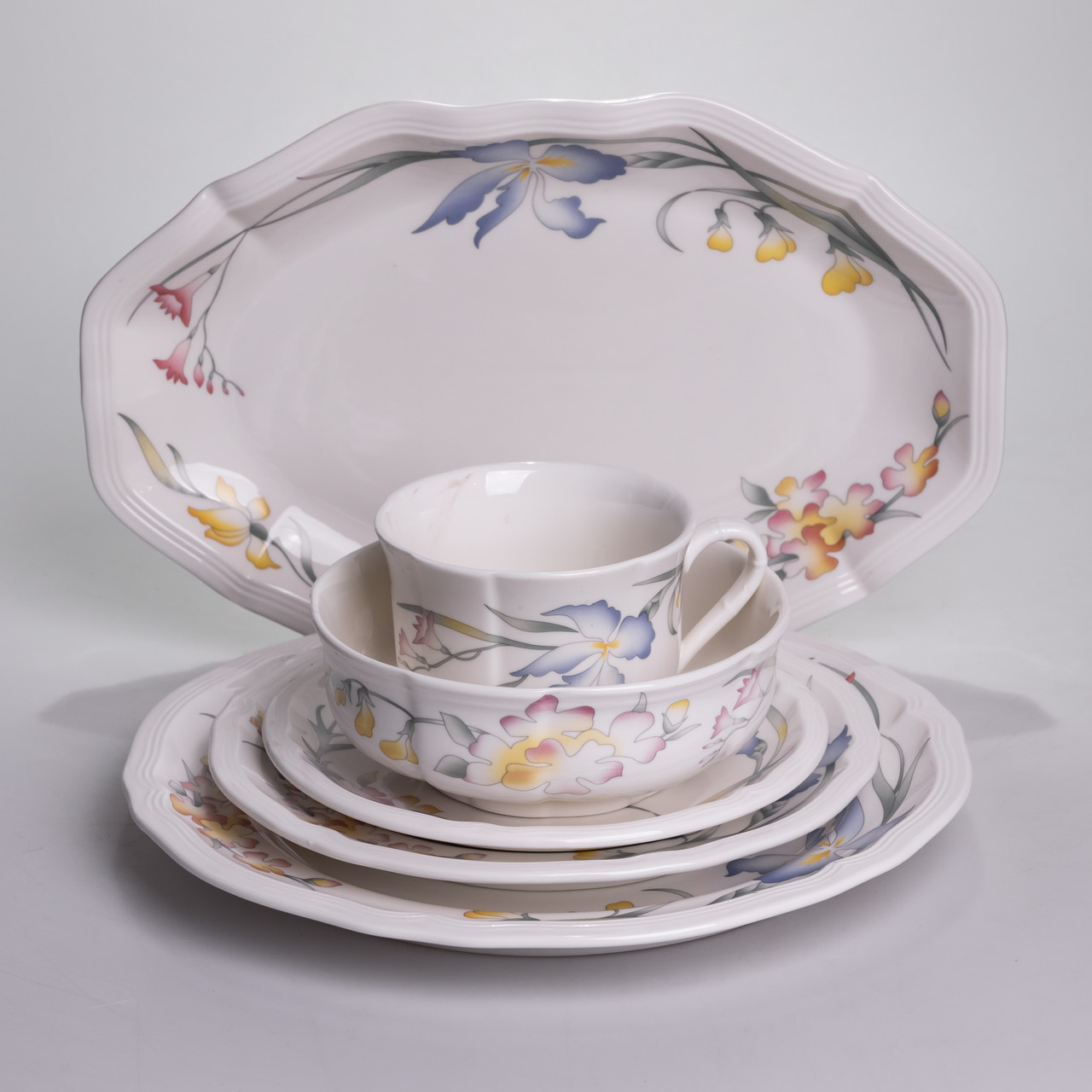 Столовий набір посуду тарілок і чашок 32 предмети на 6 персон Villeroy порцеляновий YY78-8A