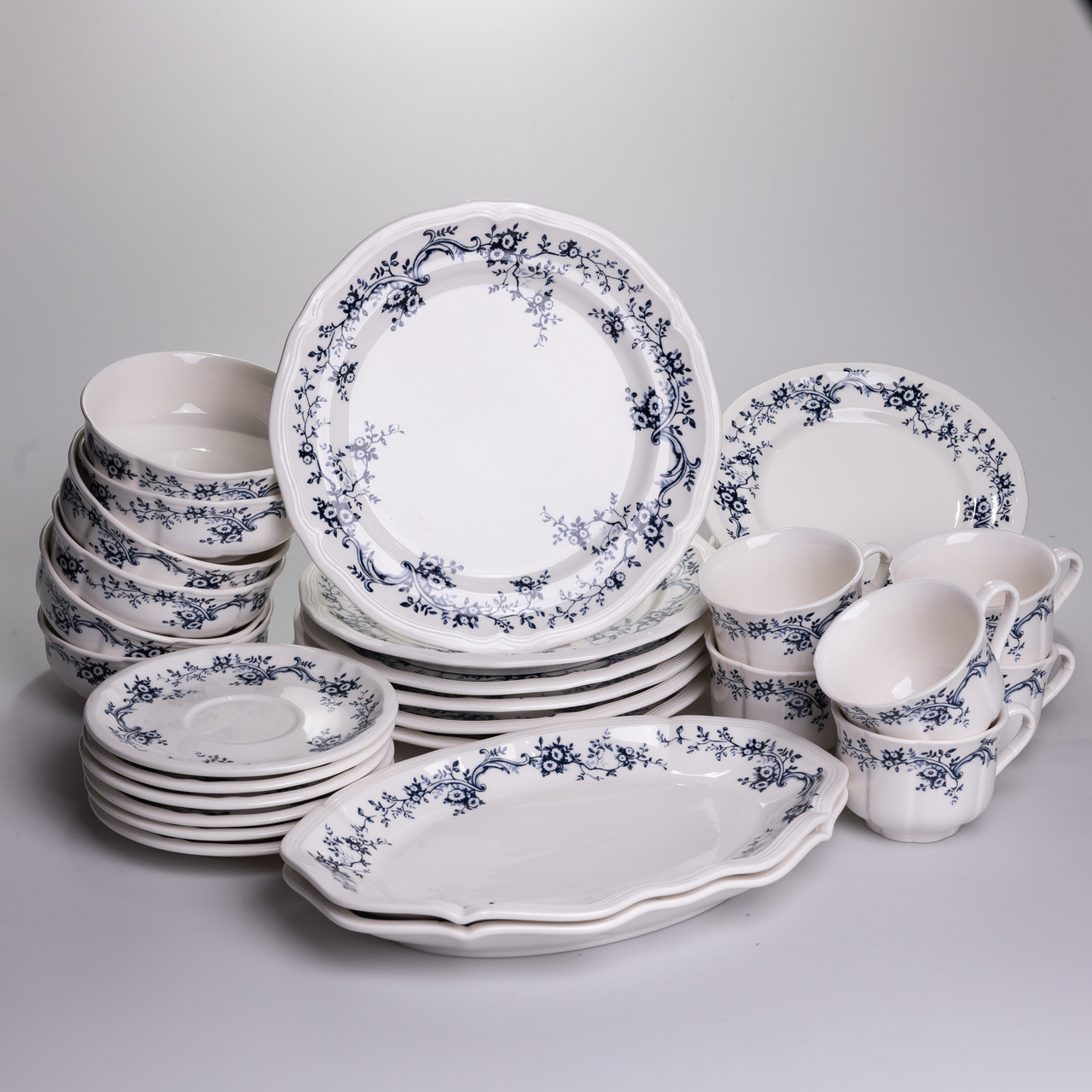 Столовий набір посуду тарілок і чашок 32 предмети на 6 персон Vintage порцеляновий YY78-10A