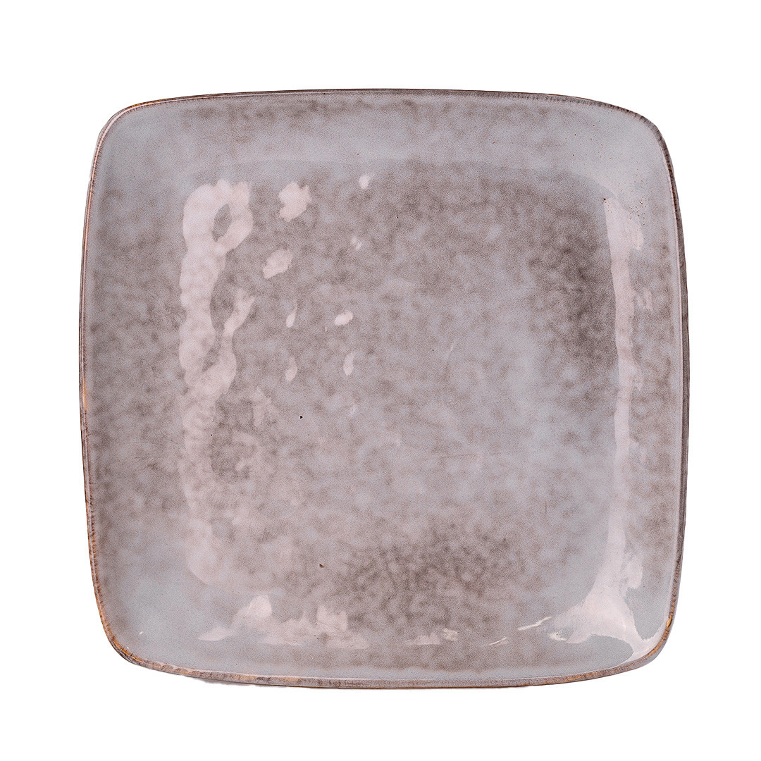 Тарілка плоска квадратна з порцеляни 26.5 см бежева HP631