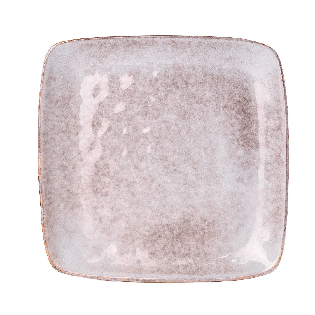 Тарілка плоска квадратна з порцеляни 26.5 см бежева HP631