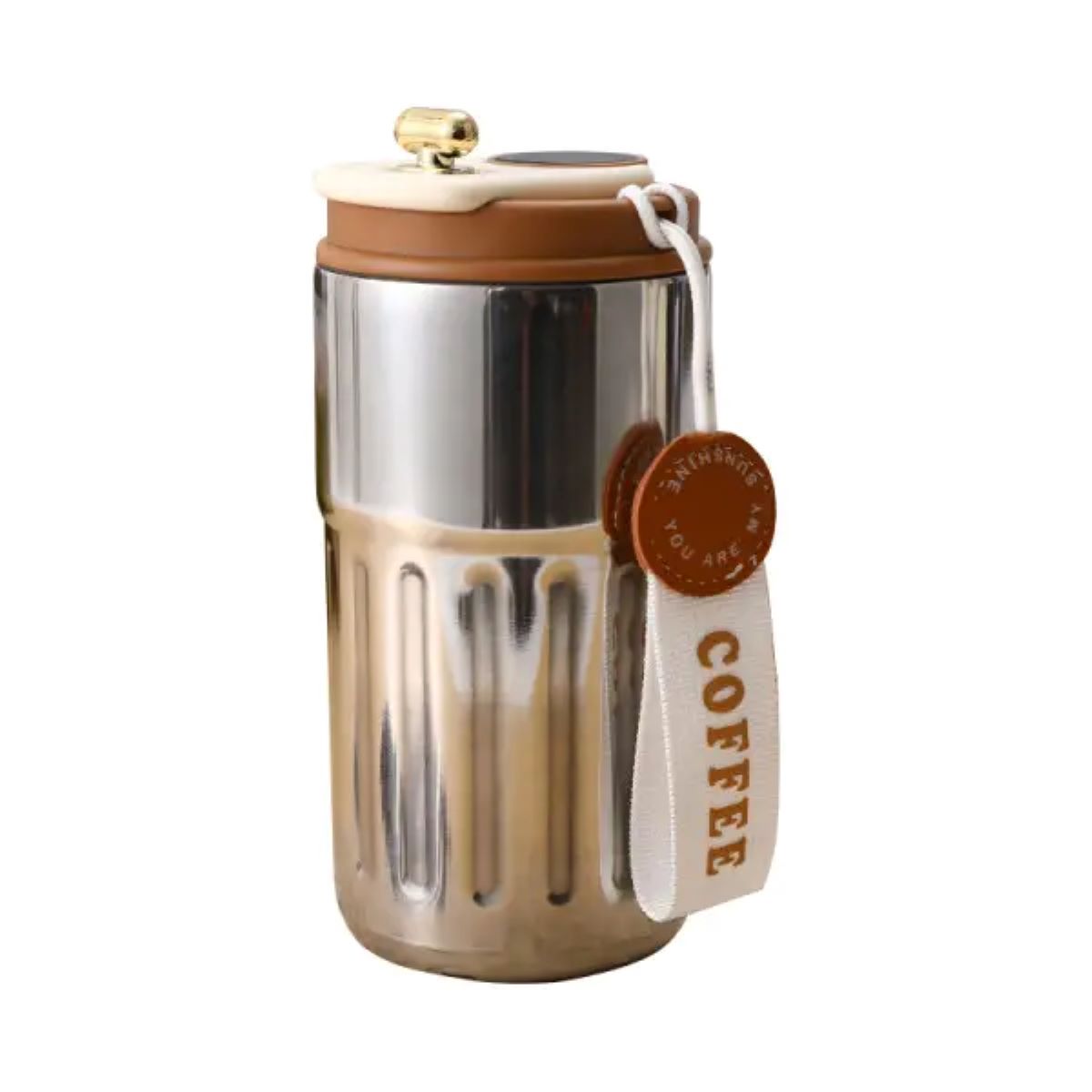 Термочашка Coffee з датчиком температури 500 мл коричнева HP-14-10BR