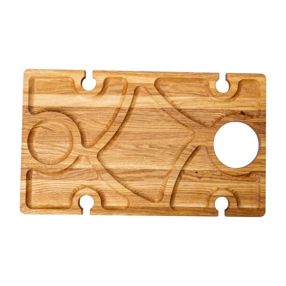 Винний столик-менажниця з дерева 50×30 см прямокутний на ніжках дуб BWS500180