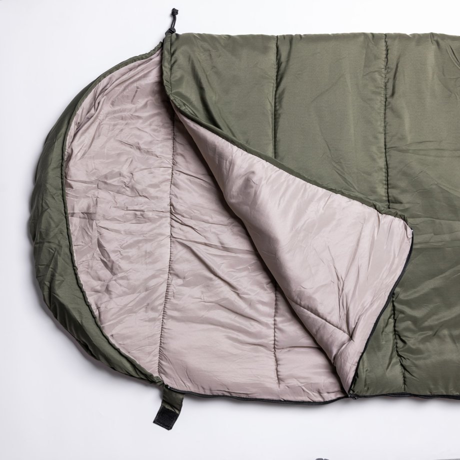 Всесезонний спальний мішок-ковдра з капюшоном 210х70 см Хакі LU-010