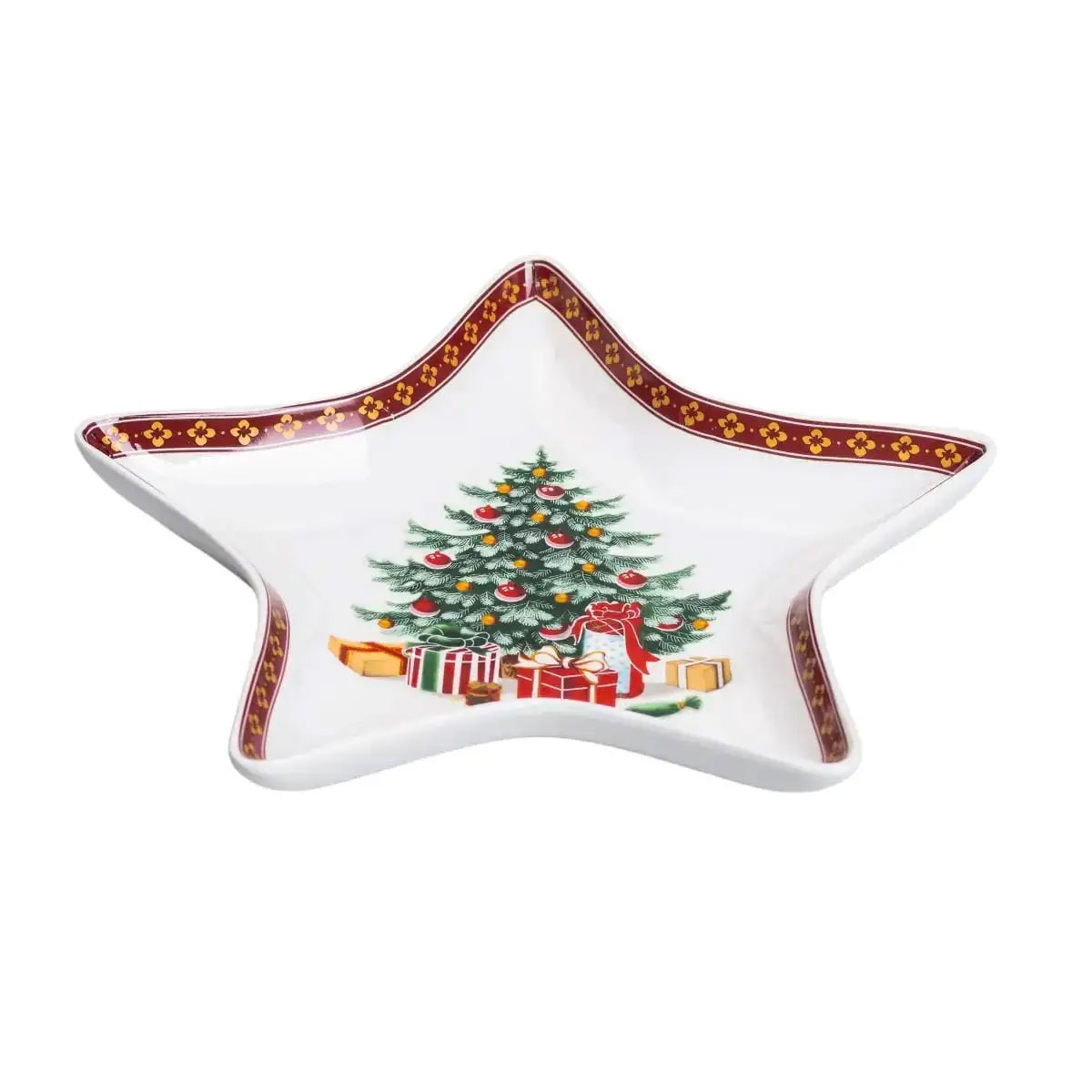 Блюдо сервірувальне у формі зірки 25×21 см новорічне HP-SD-2