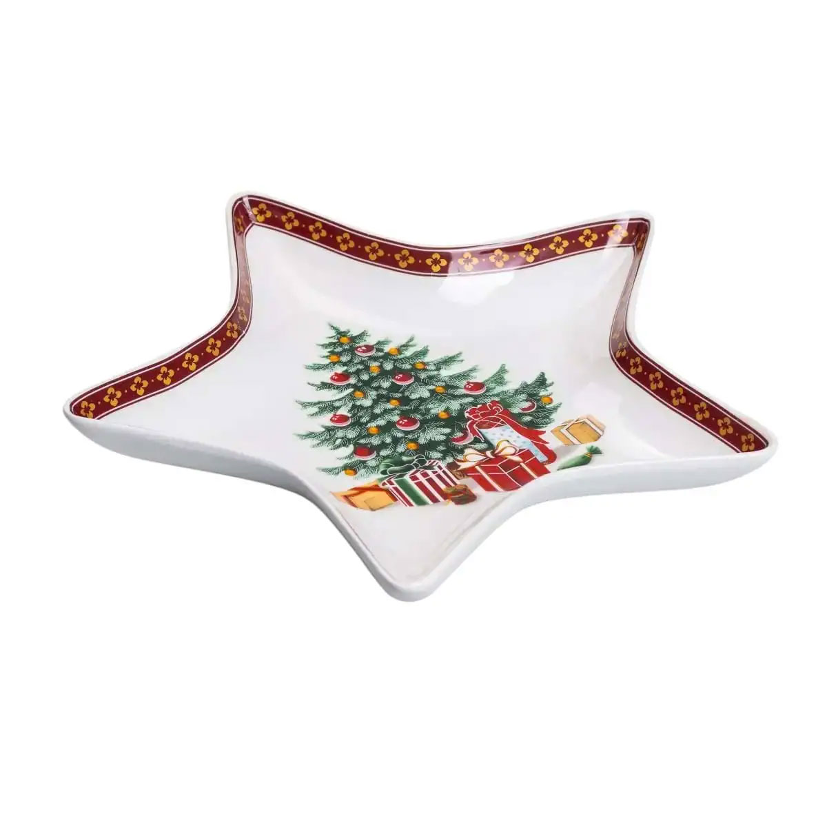 Блюдо сервірувальне у формі зірки 25×21 см новорічне HP-SD-2