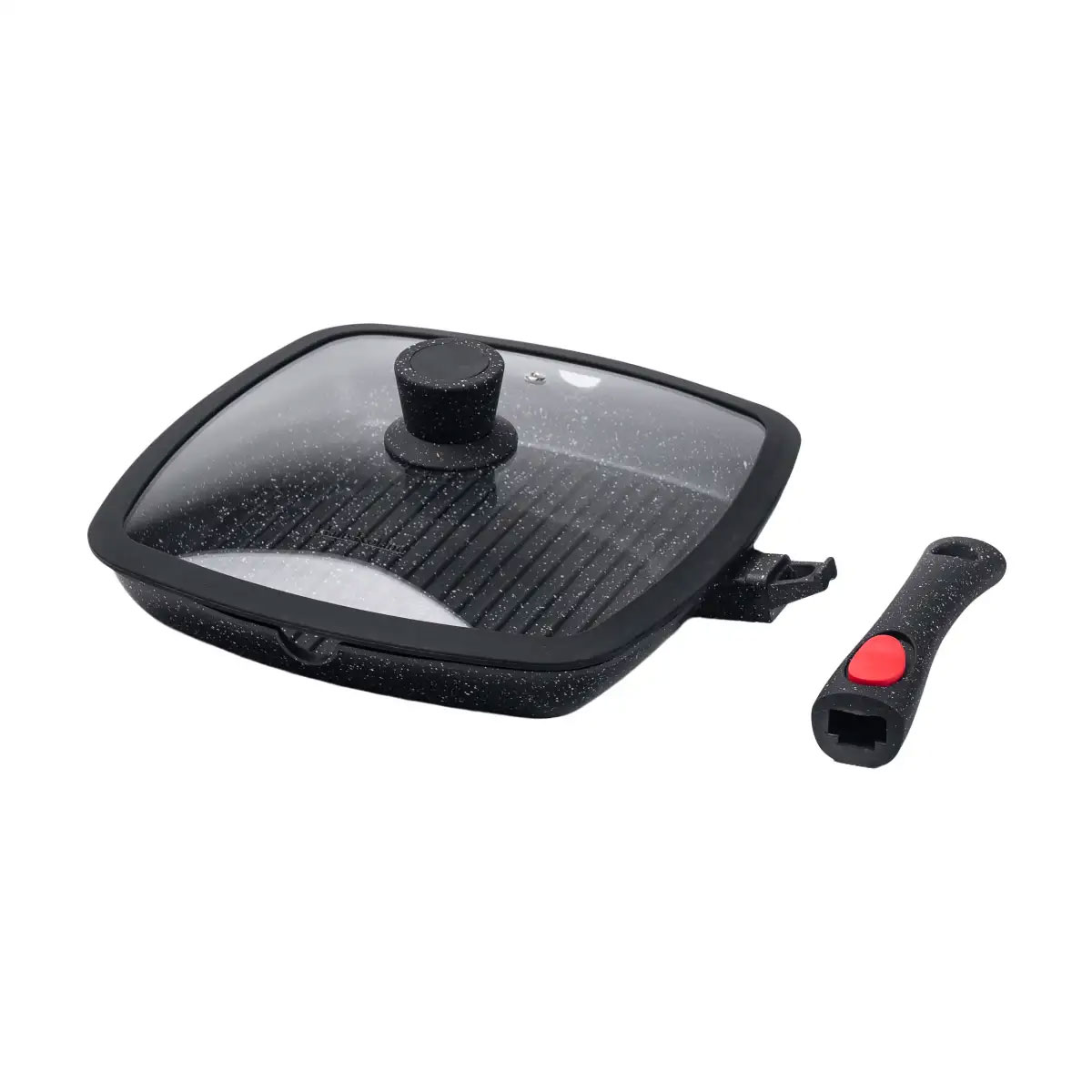 Алюмінієва сковорода-гриль 25 см із скляною кришкою HP33545