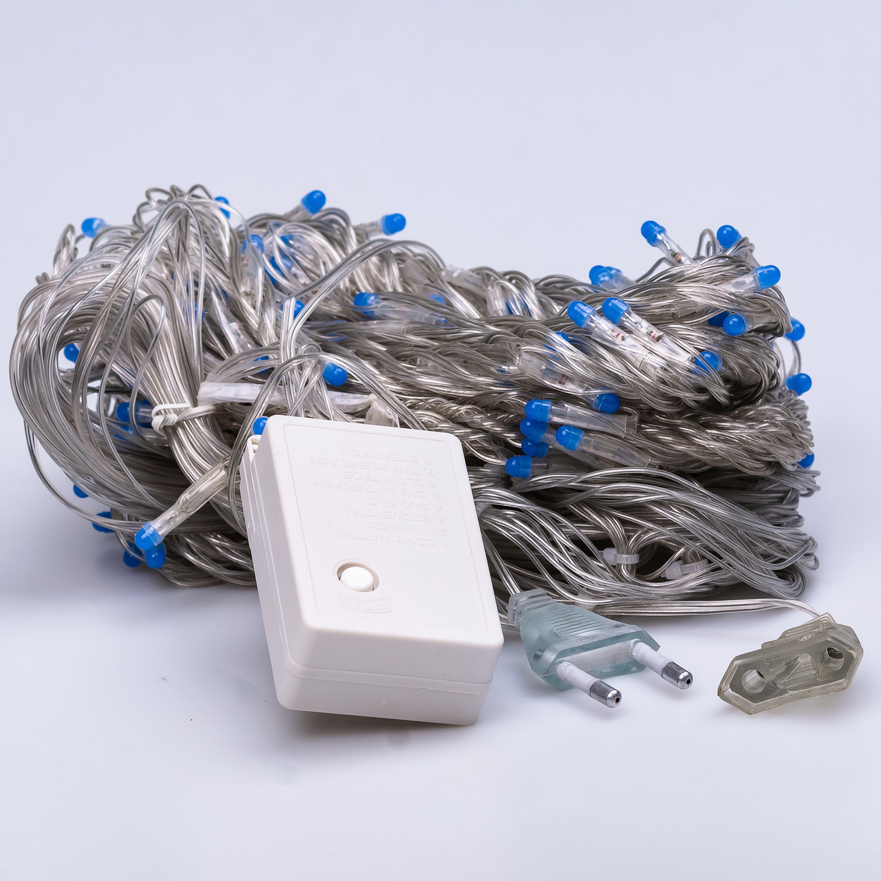 Гірлянда штора 3х2 м 144 LED світлодіодна мідний провід 16 ниток Синій ZWM2320LEDBL