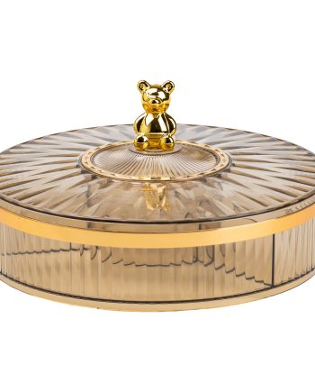 Цукерниця пластикова на 4 відділення кругла 26 см tea color HP48629G