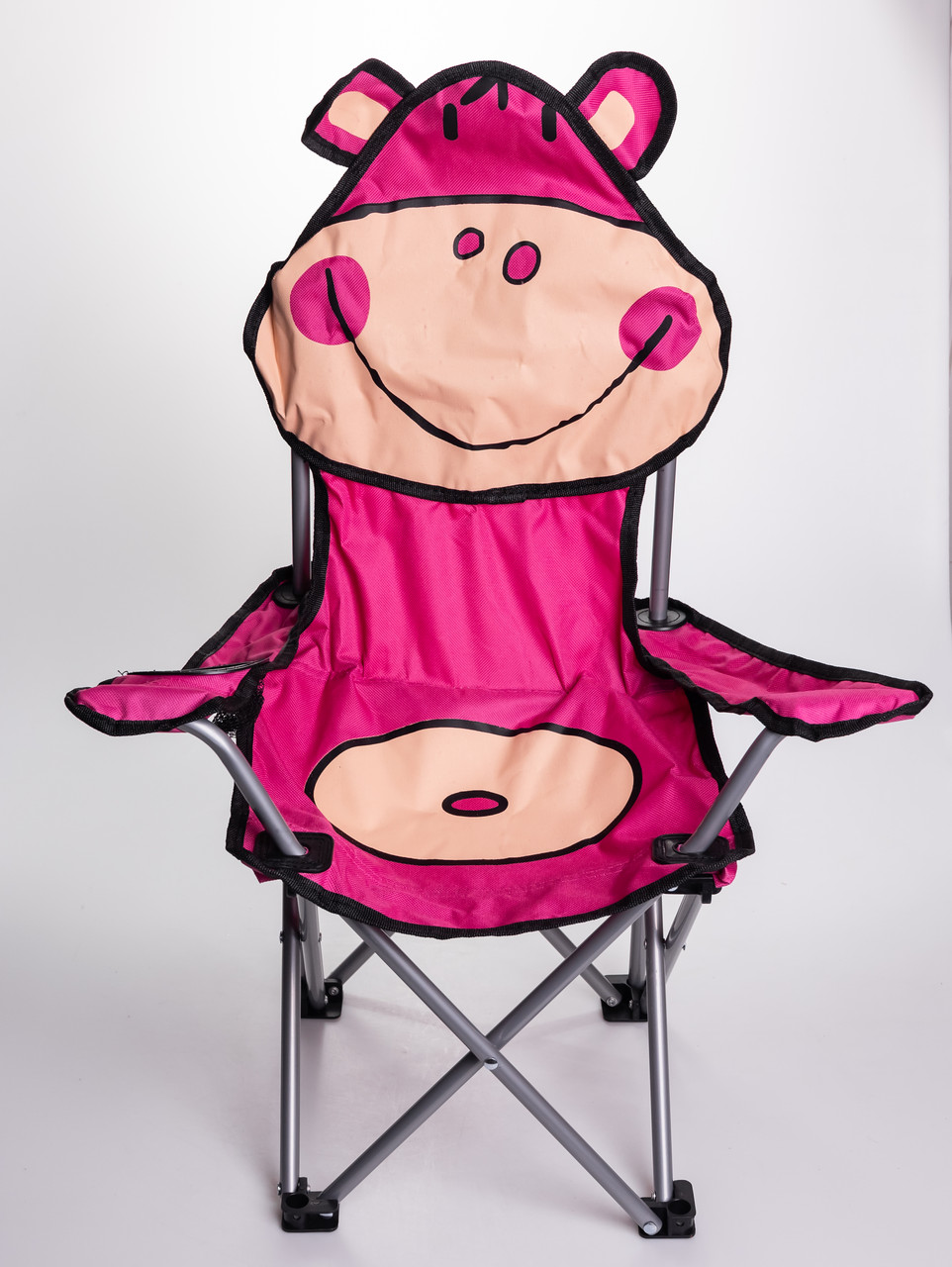 Крісло туристичне для дитини 34х58х65 см з підстаканником Рожевий SJ-0065P