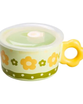 Миска для локшини порцелянова 750 мл із кришкою Зелена HP7200GR