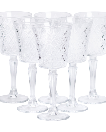 Набір келихів для вина на високій ніжці 6 шт 295 мл скляні HP-19-127