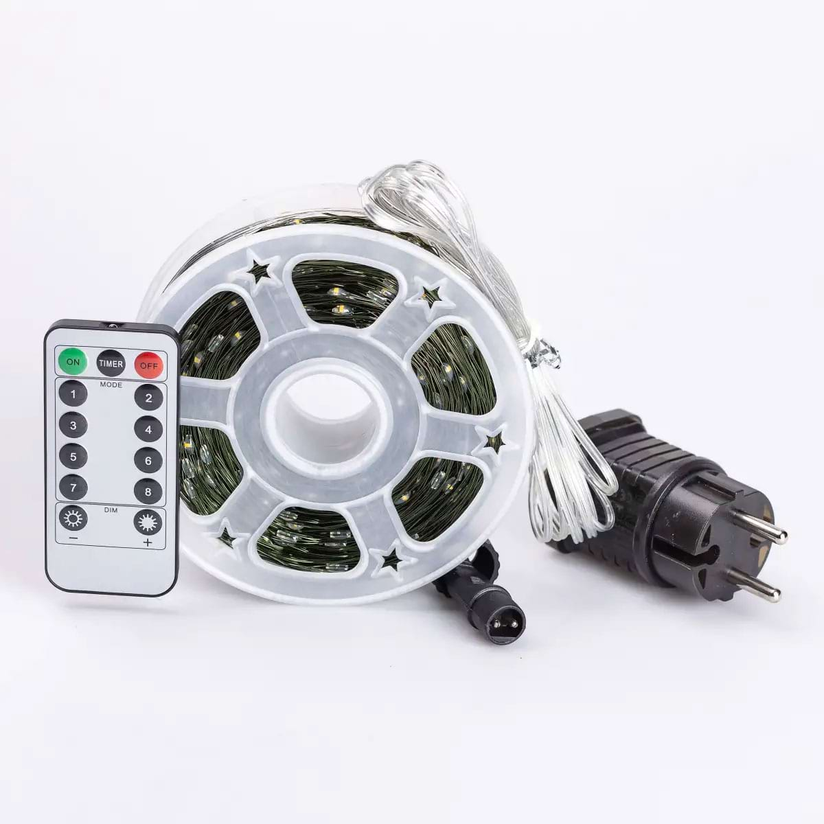 Новорічна гірлянда кімнатна Роса з пультом 200 м 2000 LED зелений провід Жовте сяйво 2000L200MGY