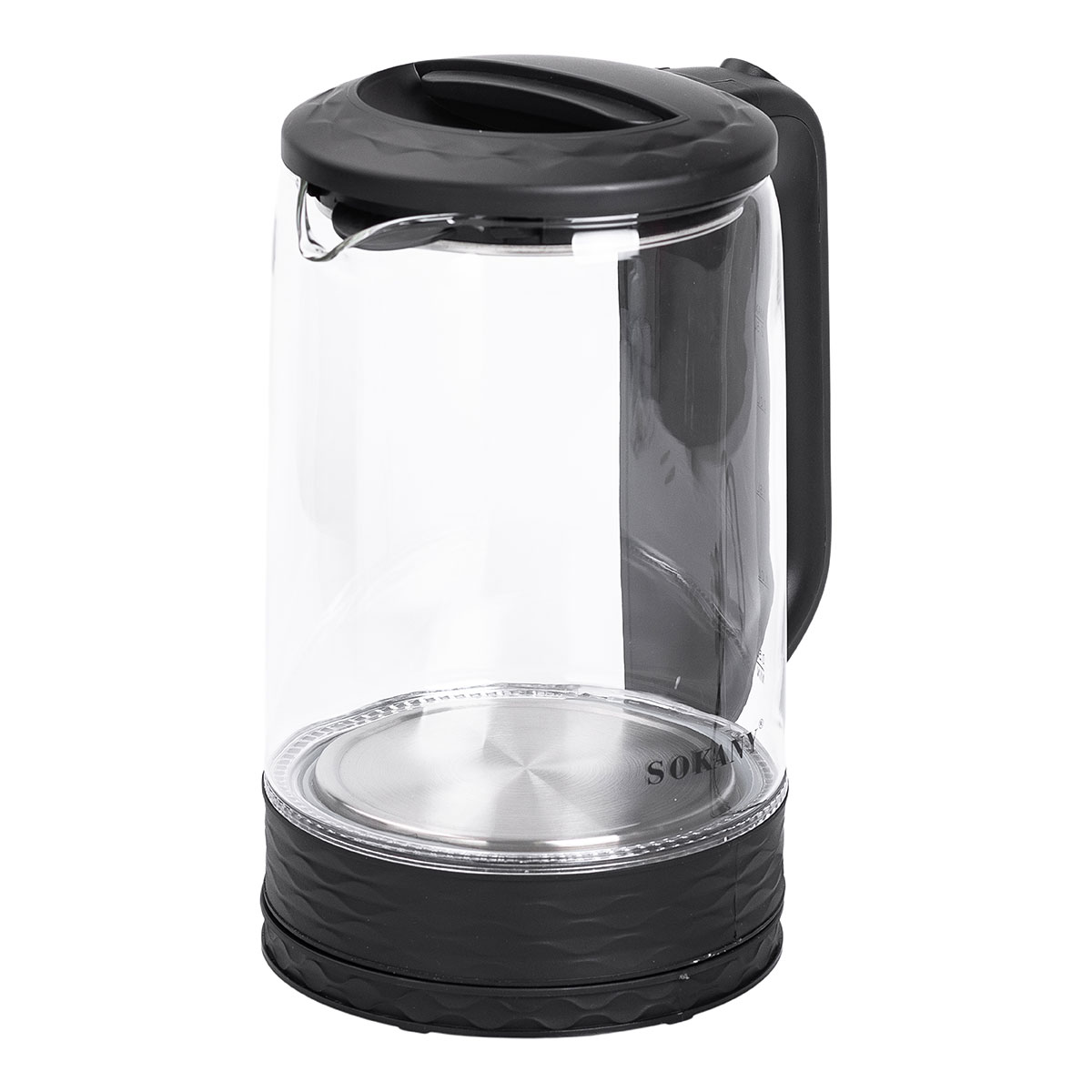 Електричний чайник скляний 2,5 л Sokany SK-09015 дисковий 1500 Вт