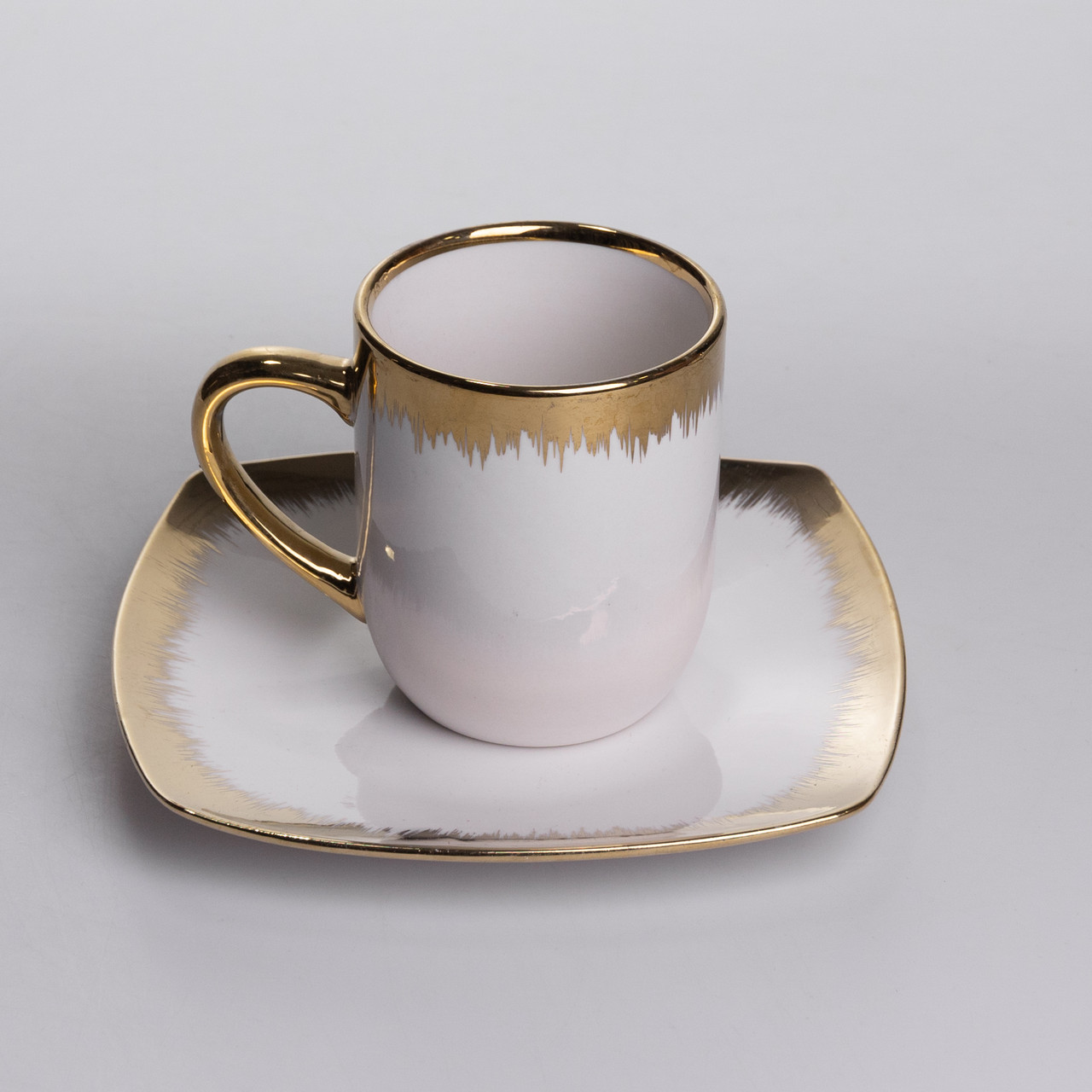 Столовий набір посуду тарілок і чашок 24 предмети на 6 персон «Геометрія» порцеляновий SD-24-1