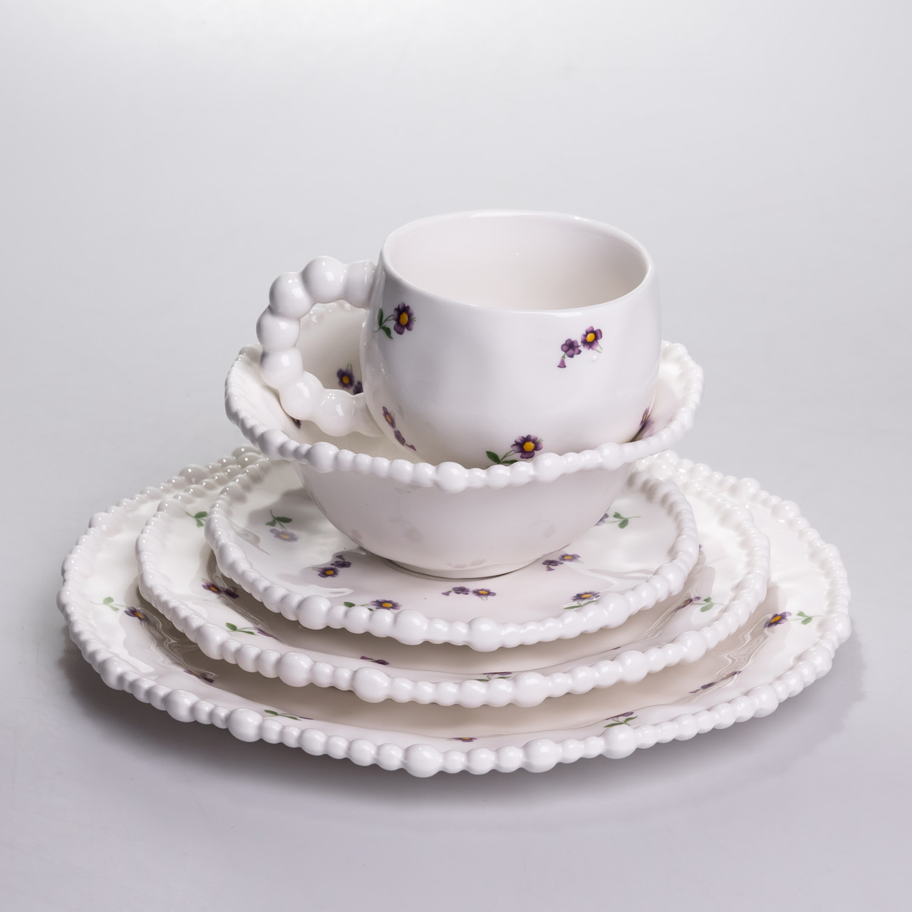 Столовий набір посуду тарілок і чашок 32 предмети на 6 персон Pearl порцеляновий YY78-4A