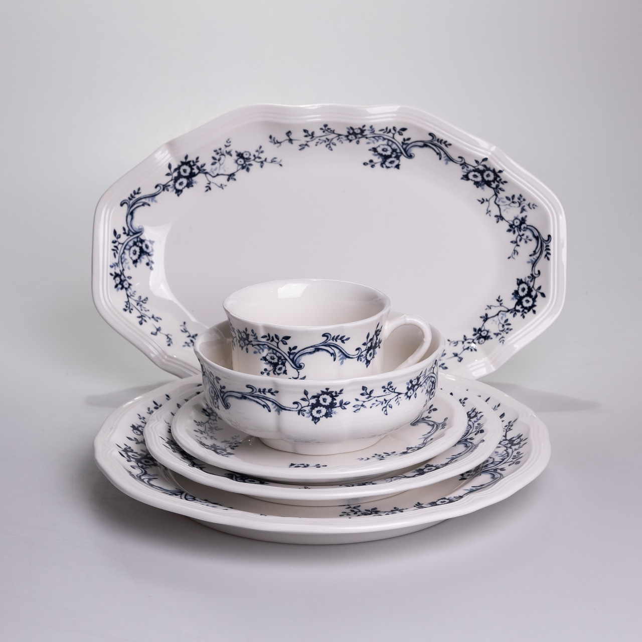 Столовий набір посуду тарілок і чашок 32 предмети на 6 персон Vintage порцеляновий YY78-10A