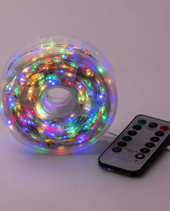 Світлодіодна гірлянда Роса нитка 500 LED довжина 50 м від мережі біла нитка з пультом Мультиколір 500L50MWМL