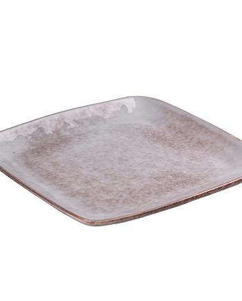 Тарілка плоска квадратна з порцеляни 26.5 см бежева HP631
