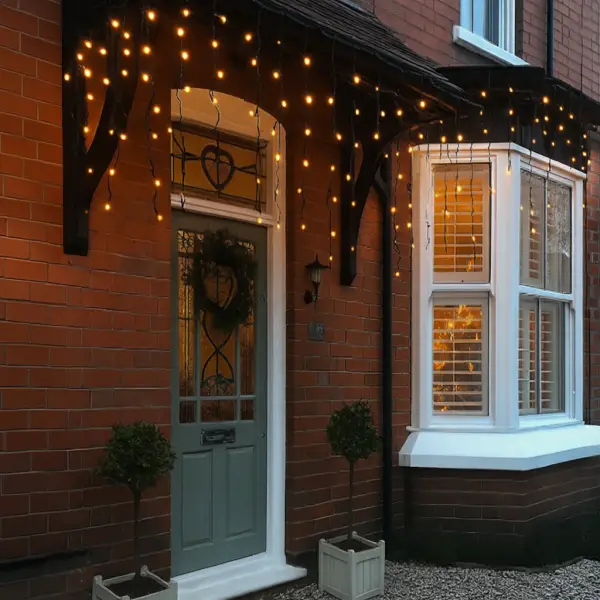 Вулична гірлянда бахрома 12 м 200 led чорний провід чорний провід Жовтий 12MBY