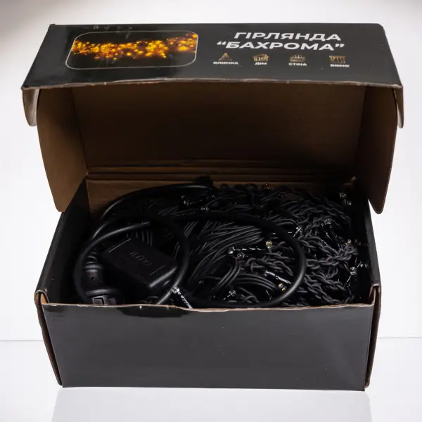 Вулична гірлянда Бахрома 20 м 335 LED чорний провід Жовтий 20MBY